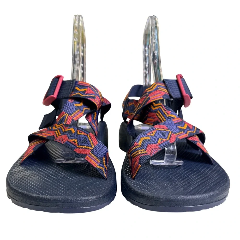 Chaco Mega Z/Cloud Sport Sandal Men 12 Red Blue Geometric Hiking JCH109903Z